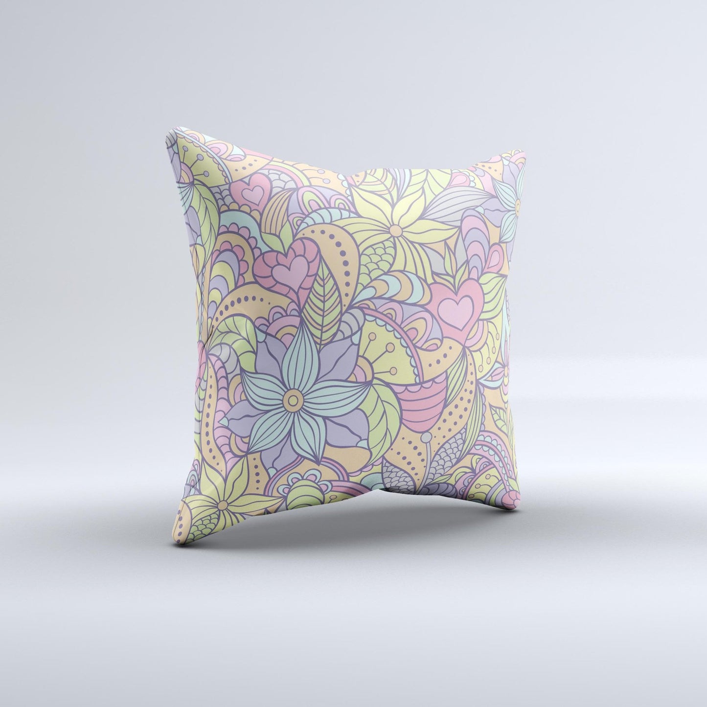 Subtle Abstract Flower Pattern  Ink-Fuzed Decorative Throw Pillow