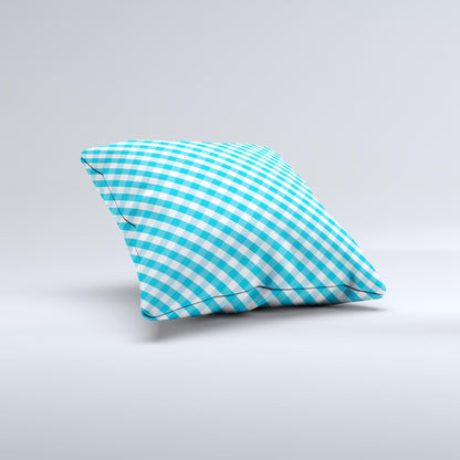 Subtle Blue & White Plaid  Ink-Fuzed Decorative Throw Pillow