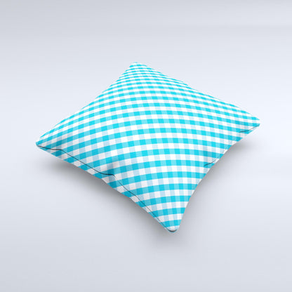 Subtle Blue & White Plaid  Ink-Fuzed Decorative Throw Pillow