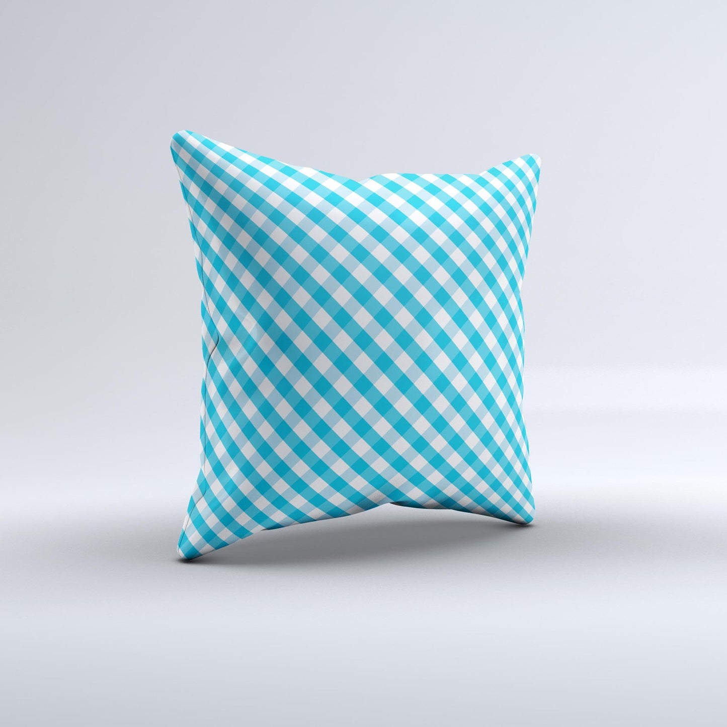 Subtle Blue & White Plaid  Ink-Fuzed Decorative Throw Pillow