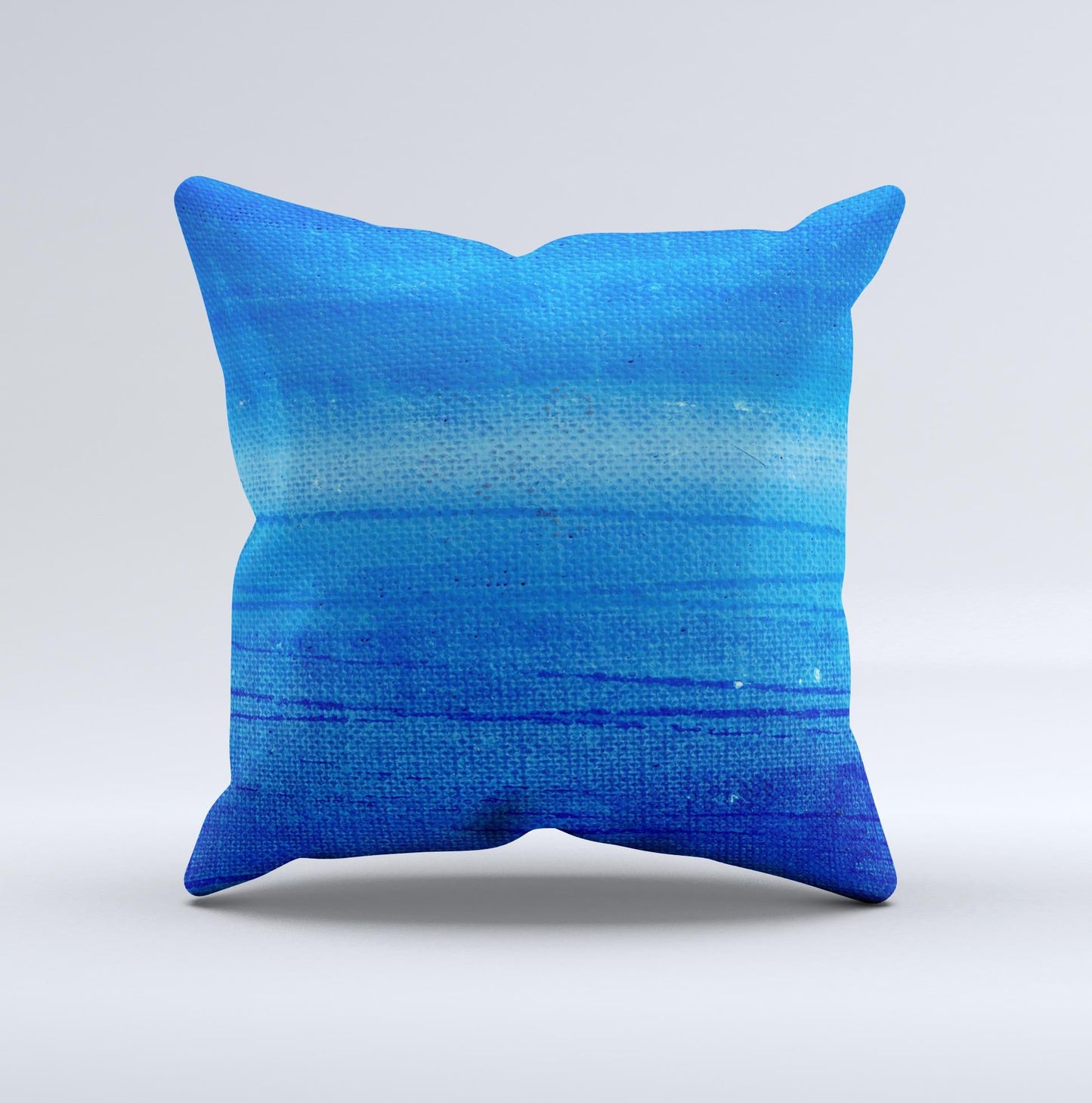 Unbalanced Blue Textile Surface  Ink-Fuzed Decorative Throw Pillow