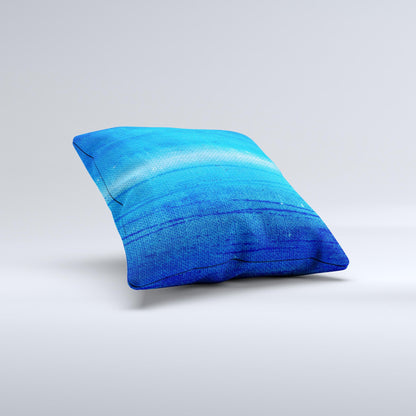 Unbalanced Blue Textile Surface  Ink-Fuzed Decorative Throw Pillow