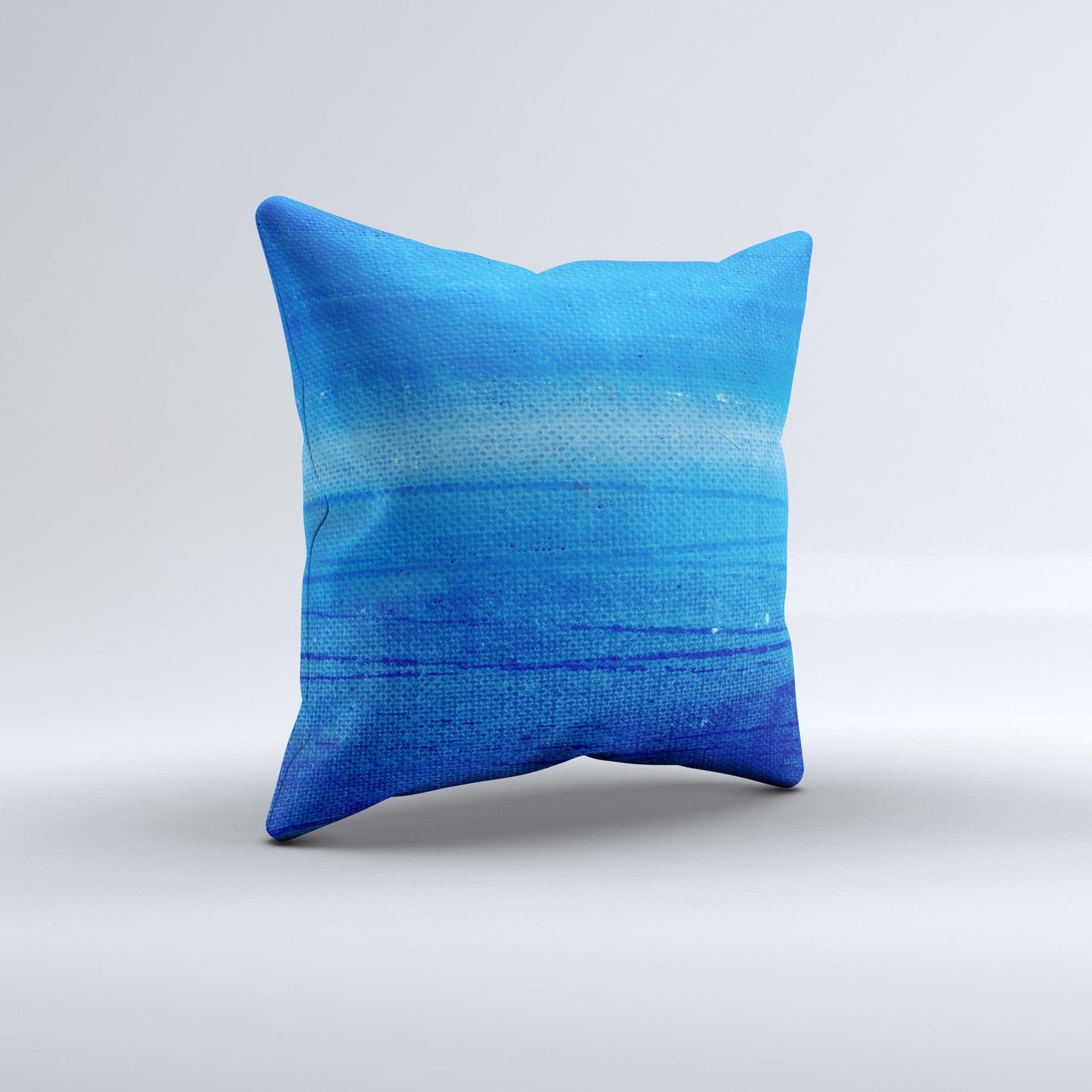 Unbalanced Blue Textile Surface  Ink-Fuzed Decorative Throw Pillow