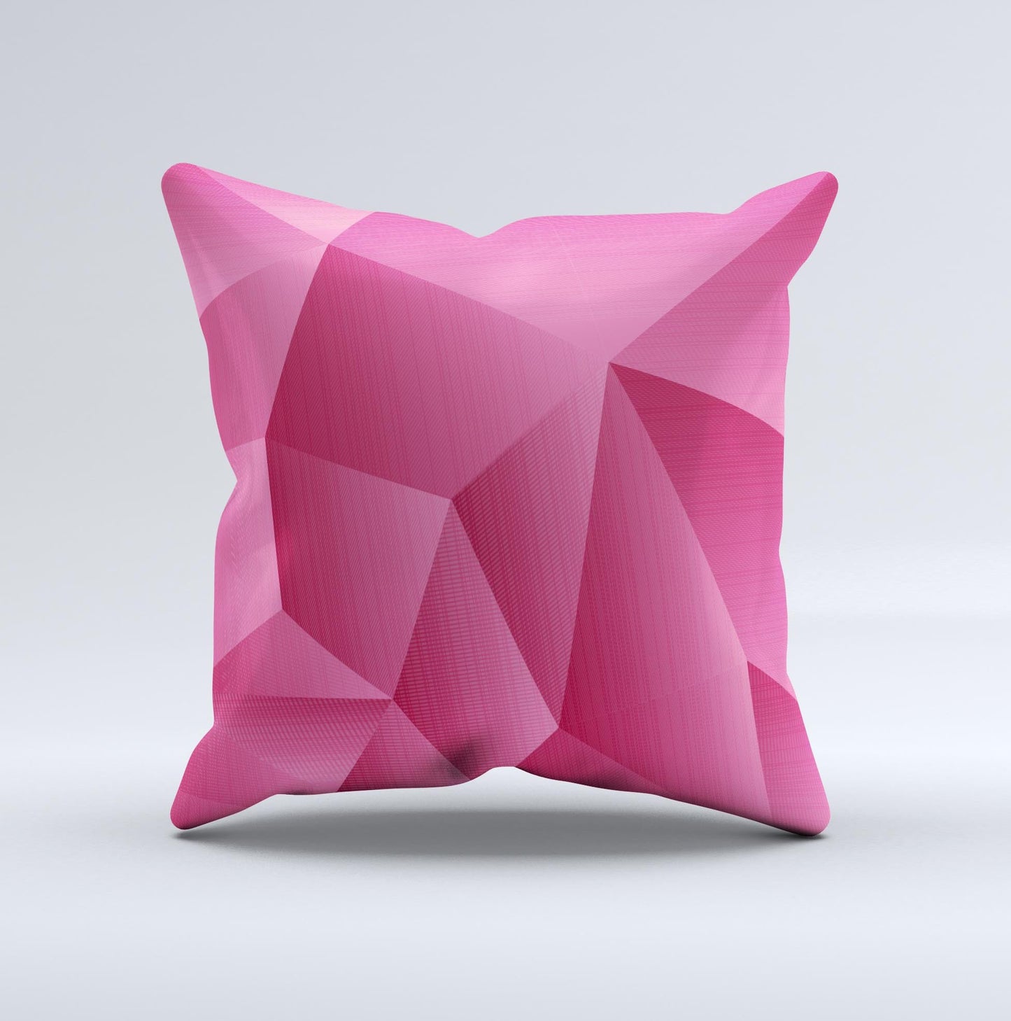 Pink Geometric Pattern Ink-Fuzed Decorative Throw Pillow