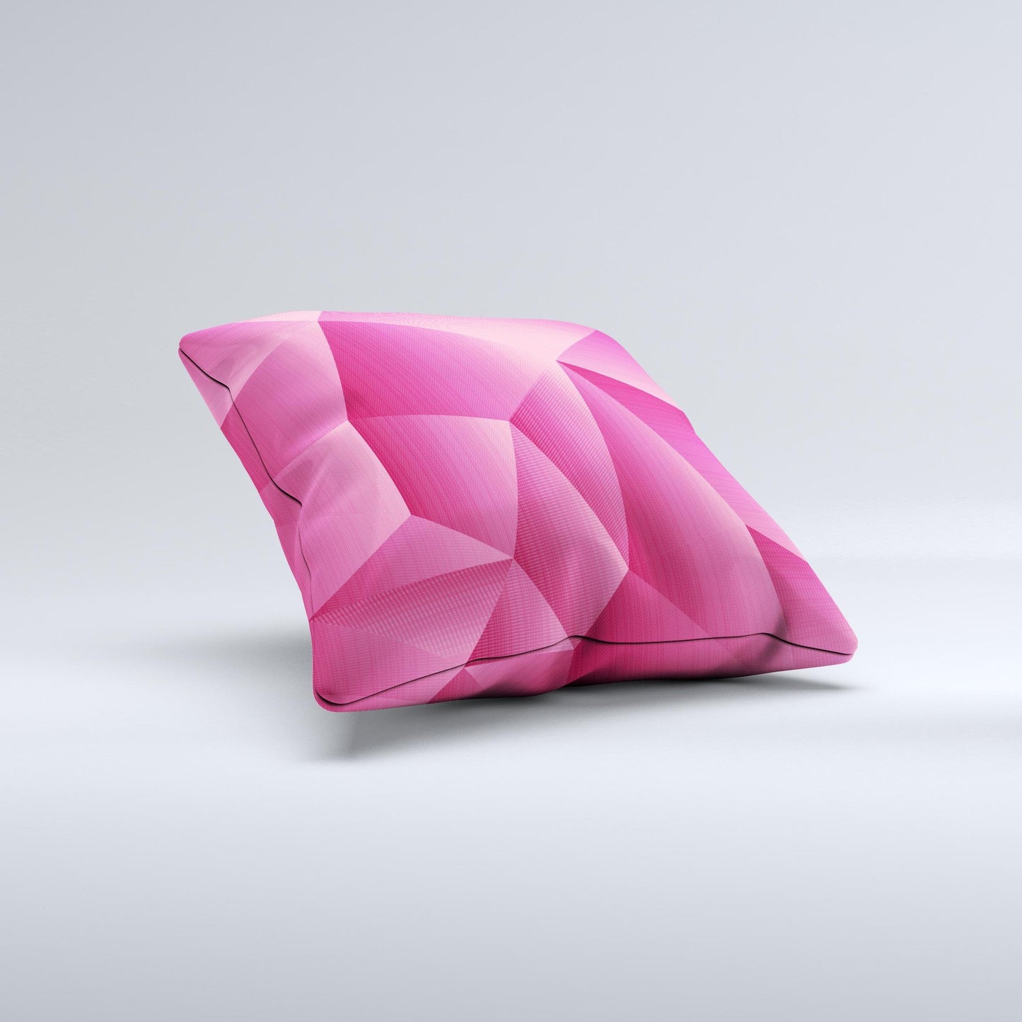 Pink Geometric Pattern Ink-Fuzed Decorative Throw Pillow