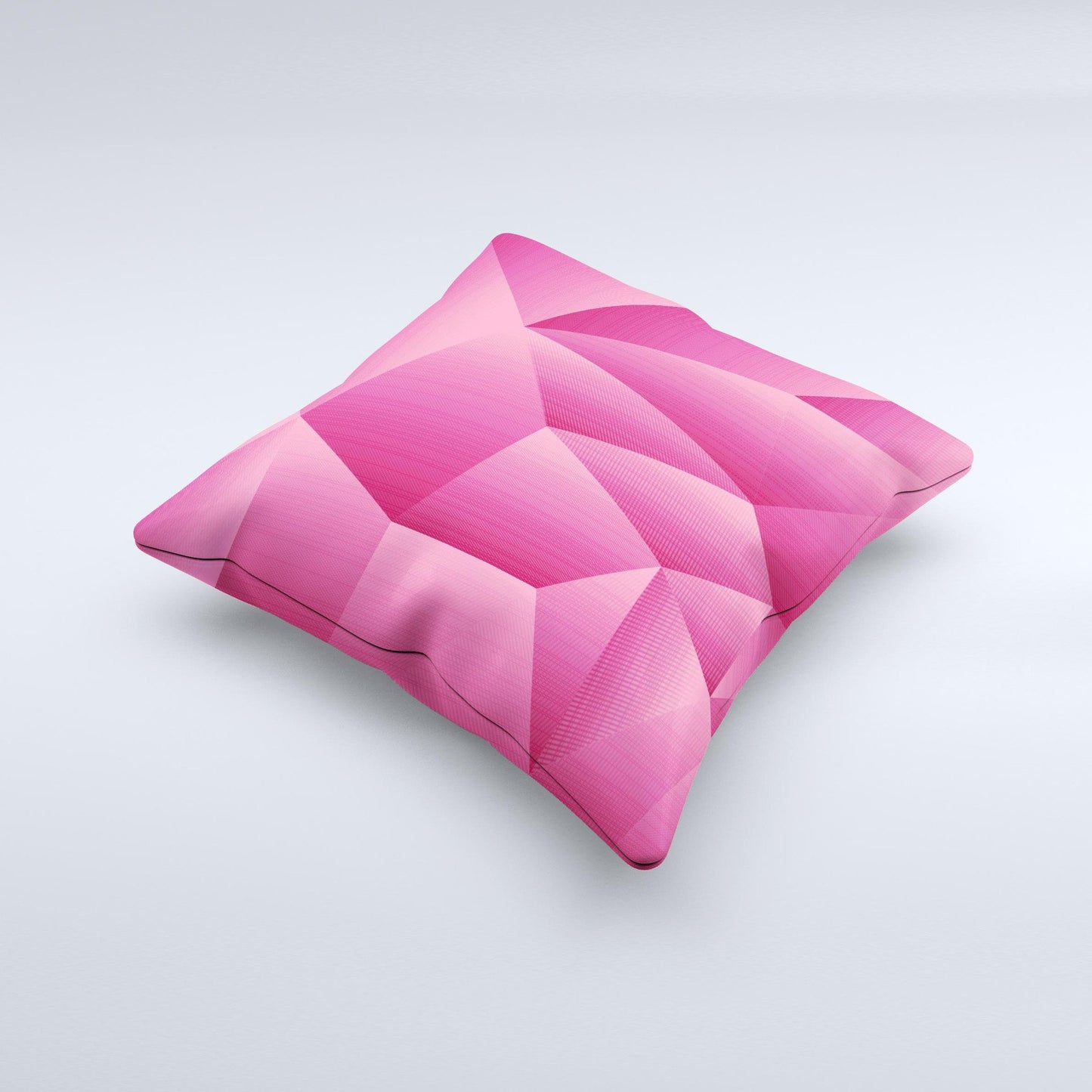 Pink Geometric Pattern Ink-Fuzed Decorative Throw Pillow