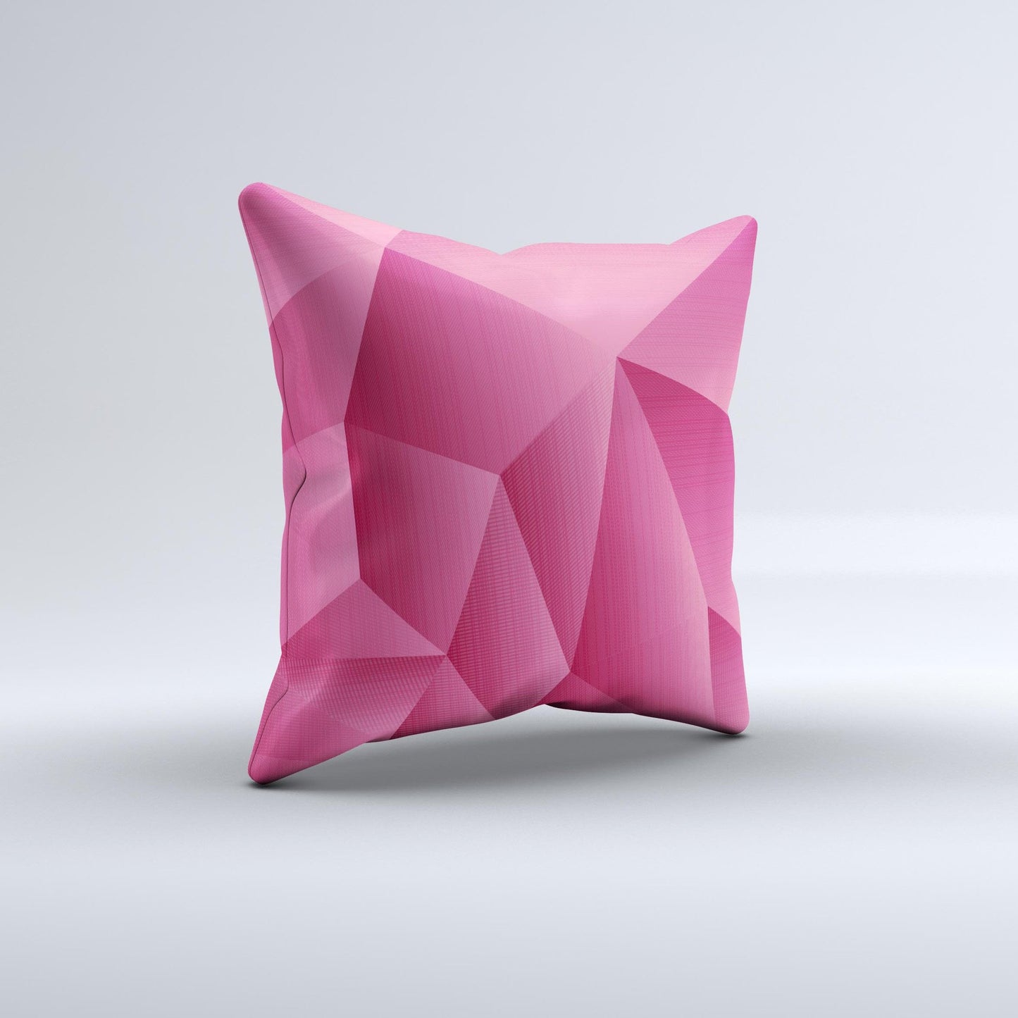 Pink Geometric Pattern Ink-Fuzed Decorative Throw Pillow