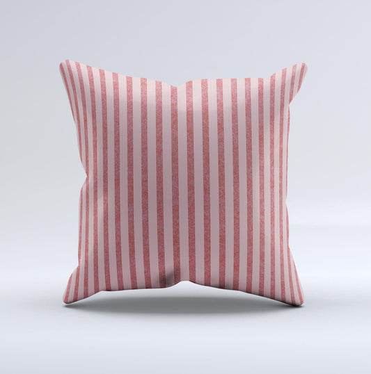 Pink Vintage Stripe Pattern v7 ink-Fuzed Decorative Throw Pillow