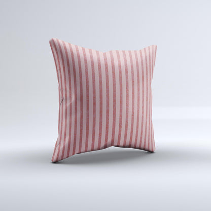 Pink Vintage Stripe Pattern v7 ink-Fuzed Decorative Throw Pillow