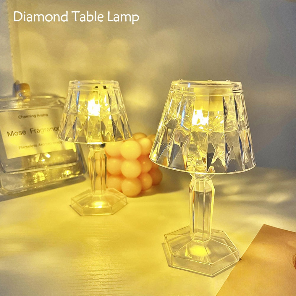 1Pcs LED Crystal Desk Lamp Projetor