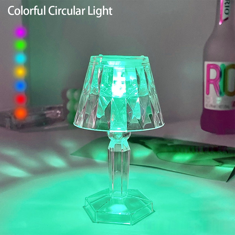 1Pcs LED Crystal Desk Lamp Projetor