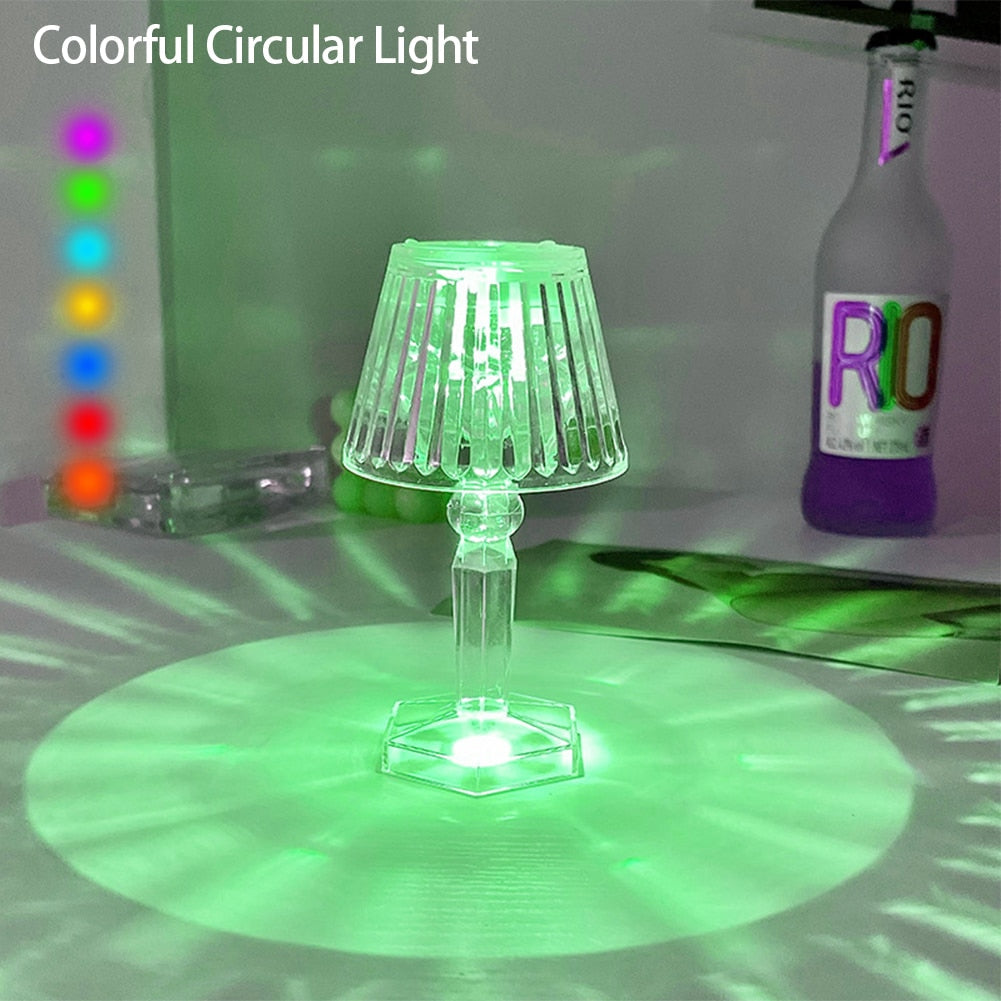 1Pcs LED Crystal Desk Lamp Projetor