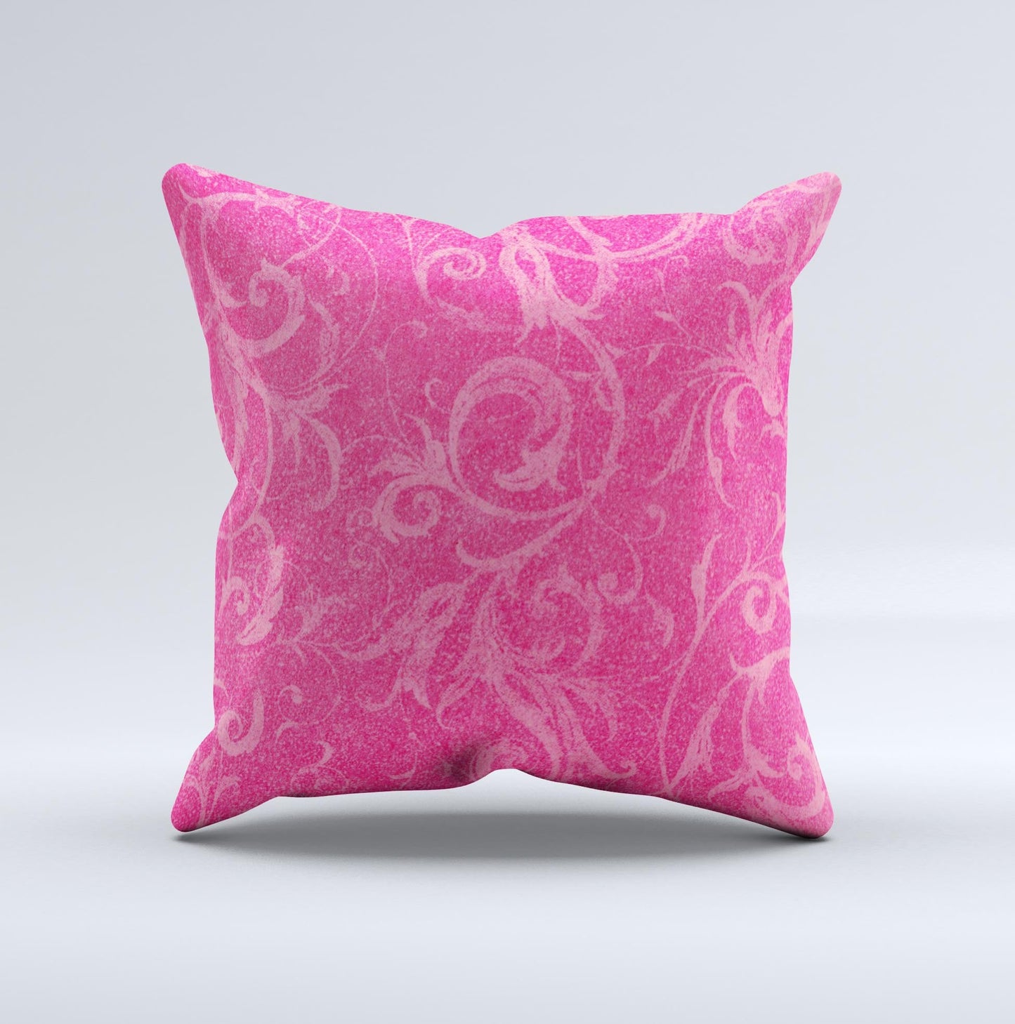 Subtle Pink Floral Laced Ink-Fuzed Decorative Throw Pillow