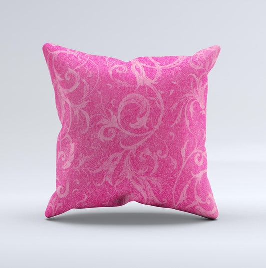 Subtle Pink Floral Laced Ink-Fuzed Decorative Throw Pillow