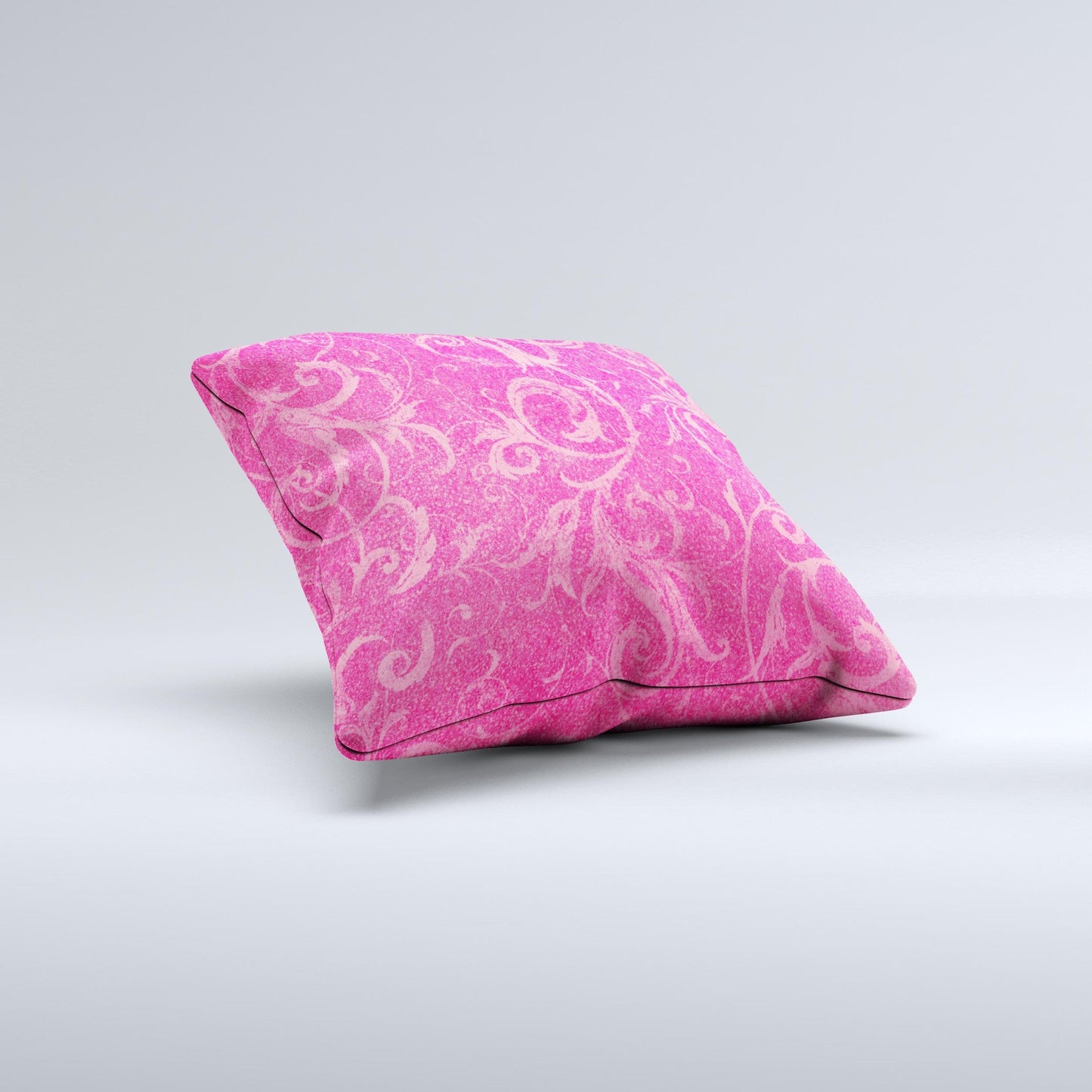 Subtle Pink Floral Laced Ink-Fuzed Decorative Throw Pillow