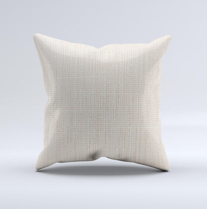 Tan Woven Fabric Pattern ink-Fuzed Decorative Throw Pillow