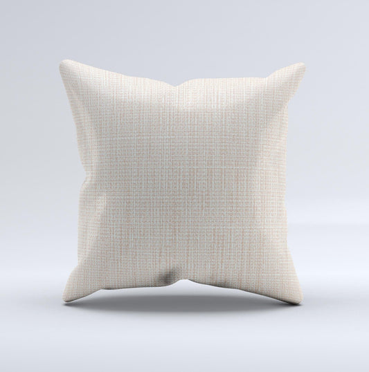 Tan Woven Fabric Pattern ink-Fuzed Decorative Throw Pillow