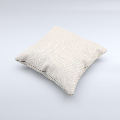 Tan Woven Fabric Pattern ink-Fuzed Decorative Throw Pillow