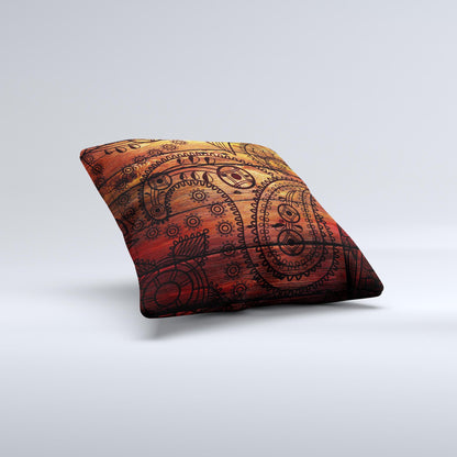 Tattooed WoodGrain Ink-Fuzed Decorative Throw Pillow