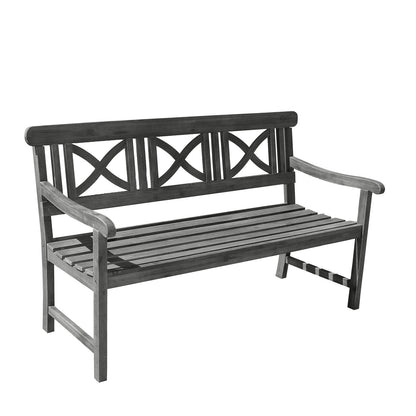 Vifah V1299 Grey-washed 3-Seater Wooden Garden Bench, 5-foot