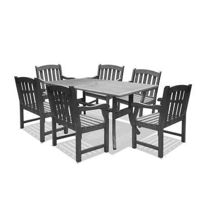 Vifah V1300SET7 Renaissance Rectangular Table and Armchair Outdoor