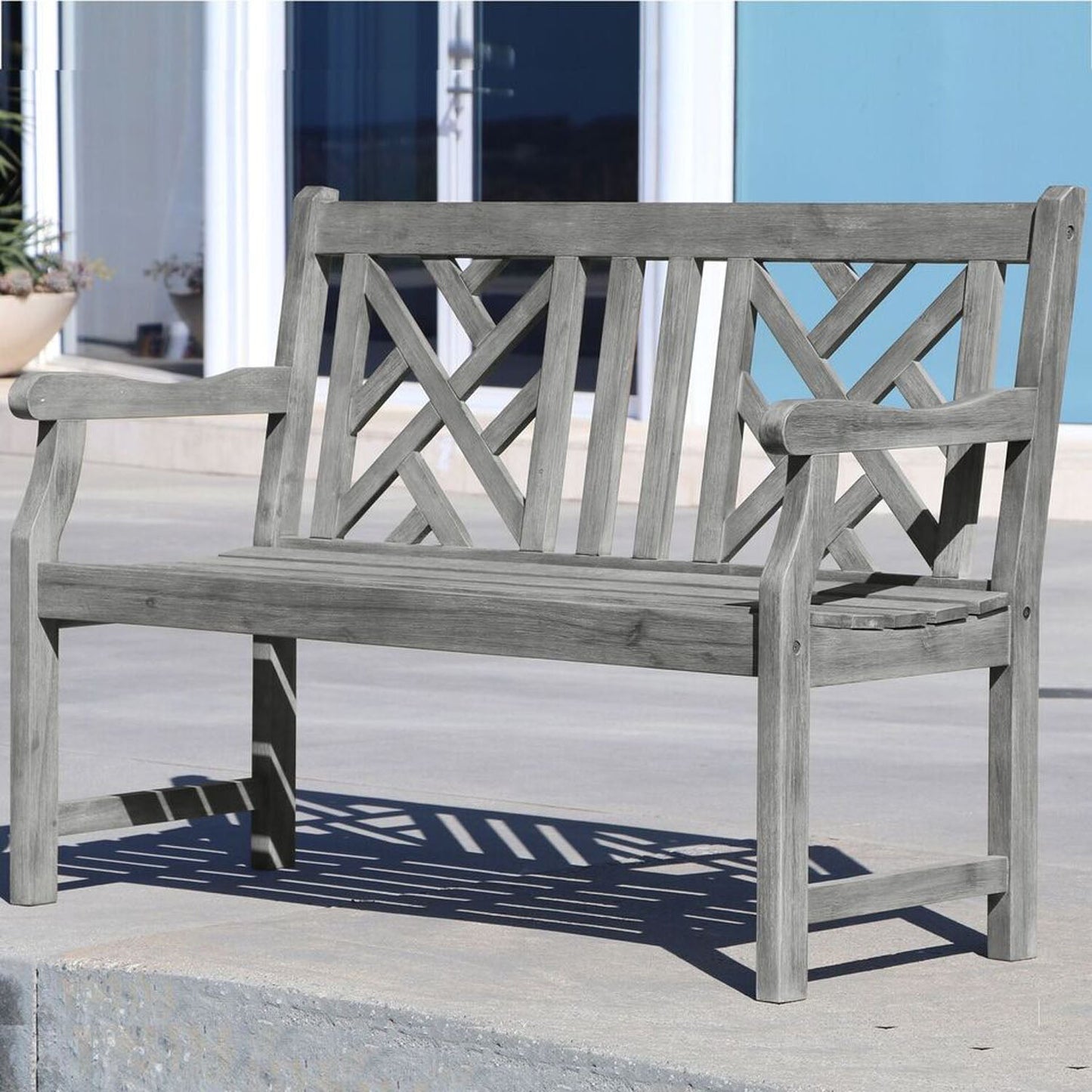 Vifah V1624 Martha 4-Foot Garden Bench, Grey