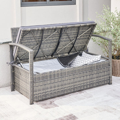 Vifah Gabrielle All-weather Resin Wicker Lounge Patio Sofa Storage