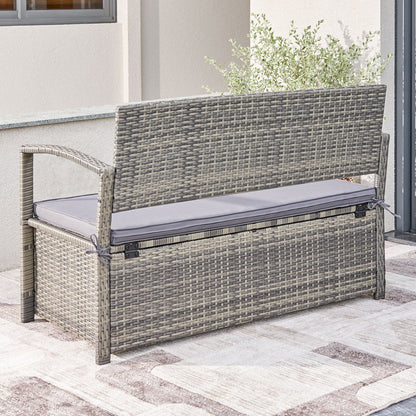 Vifah Gabrielle All-weather Resin Wicker Lounge Patio Sofa Storage