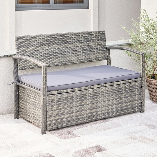 Vifah Gabrielle All-weather Resin Wicker Lounge Patio Sofa Storage