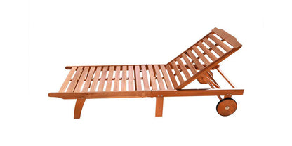 Malibu Single Outdoor Wood Chaise Lounge