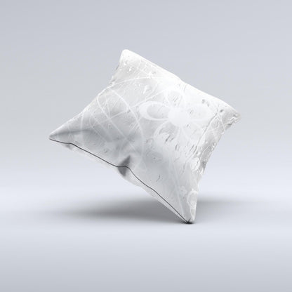 Watered Floral Glass Ink-Fuzed Decorative Throw Pillow