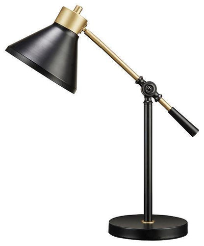 Black & Gold Finish Contemporary Desk Lamp