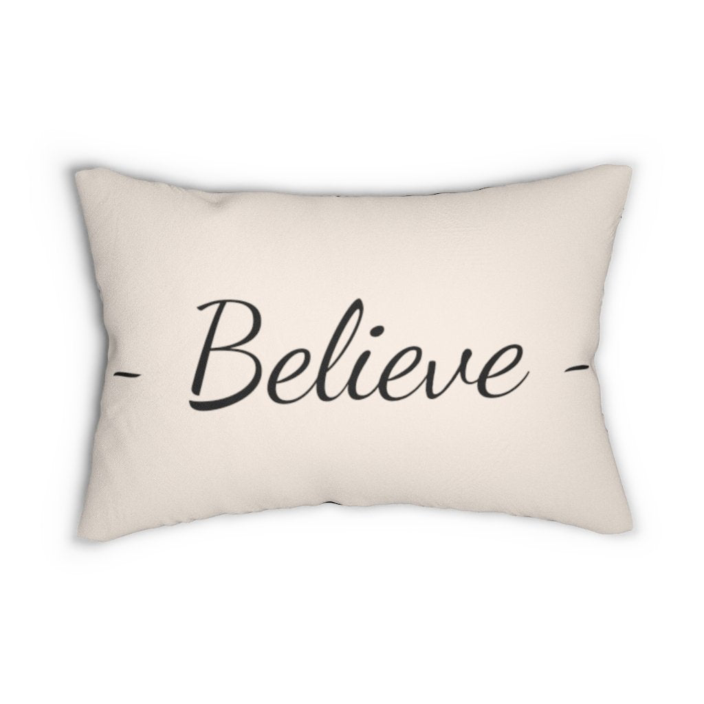 Decorative Throw Pillow - Double Sided Sofa Pillow / Believe - Beige