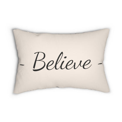 Decorative Throw Pillow - Double Sided Sofa Pillow / Believe - Beige