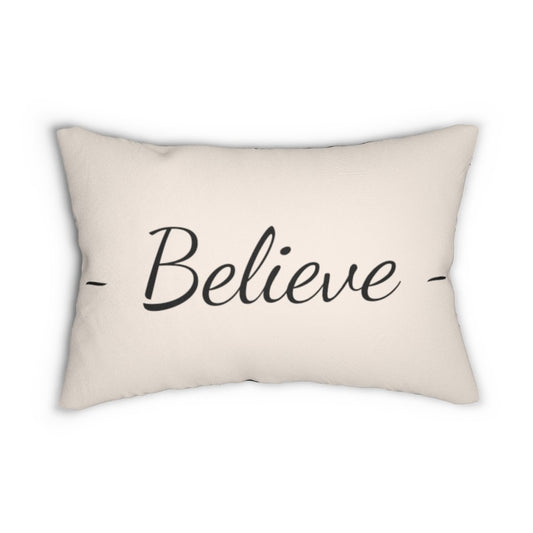 Decorative Throw Pillow - Double Sided Sofa Pillow / Believe - Beige