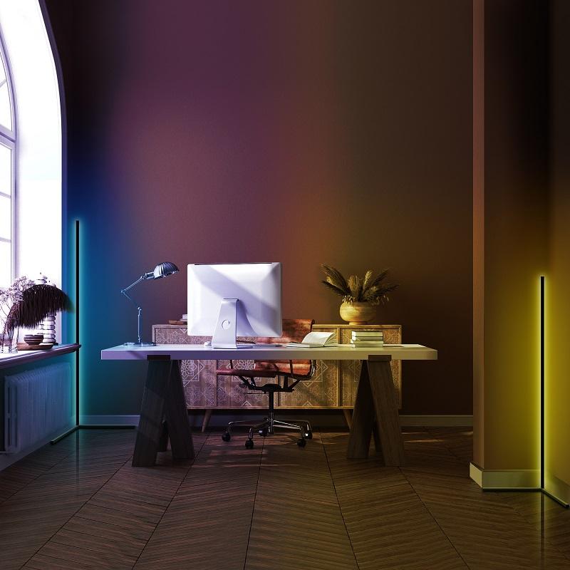 2 PACKS - RGB Corner Floor Lamp, Minimalist LED Lamp