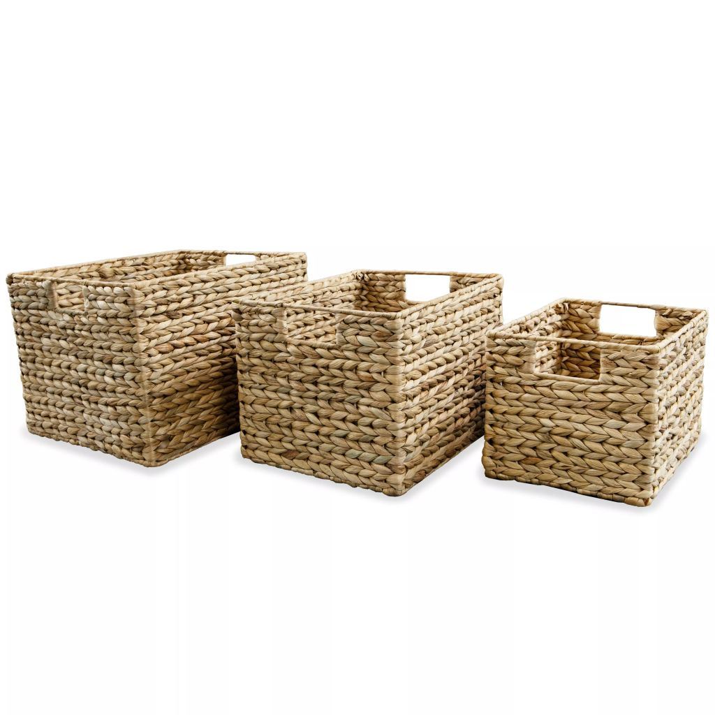 Storage Basket Set 3 Pieces Water Hyacinth