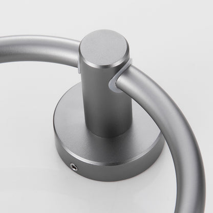 Towel Ring Gun Grey; Bath Hand Towel Ring Thicken Space Aluminum Round Towel Holder for Bathroom