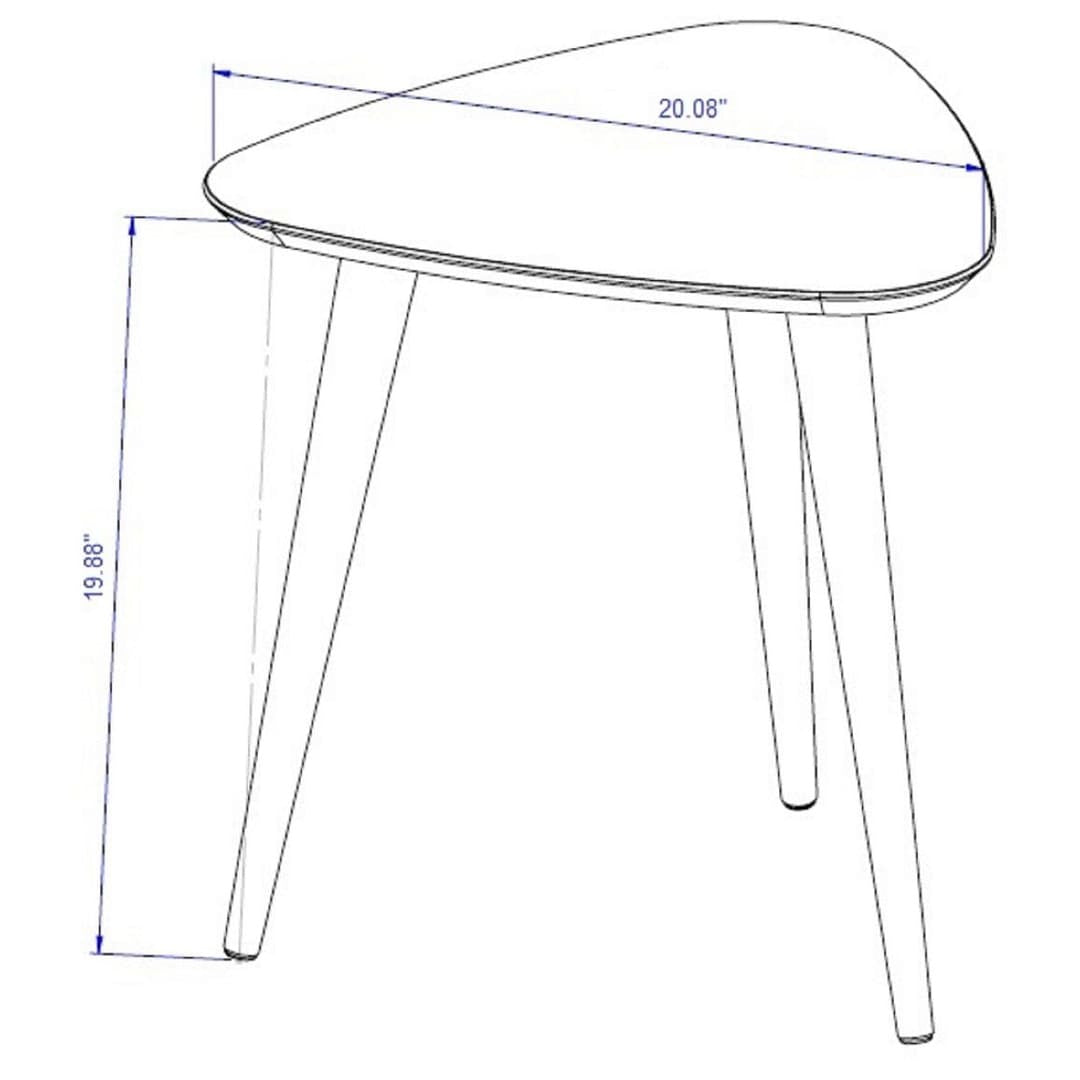 Manhattan Comfort Utopia 19.88" High Triangle End Table