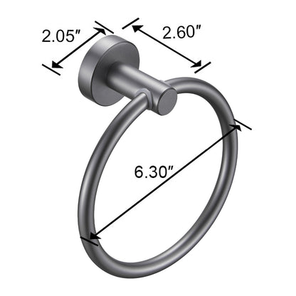 Towel Ring Gun Grey; Bath Hand Towel Ring Thicken Space Aluminum Round Towel Holder for Bathroom