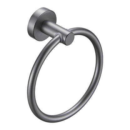 Towel Ring Gun Grey; Bath Hand Towel Ring Thicken Space Aluminum Round Towel Holder for Bathroom