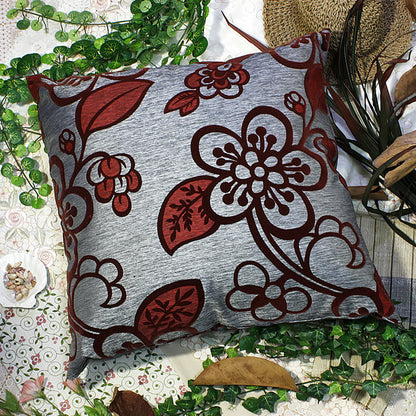 [Darkred Plum Blossom] Decorative Pillow Cushion / Floor Cushion (23.6 by 23.6 inches)