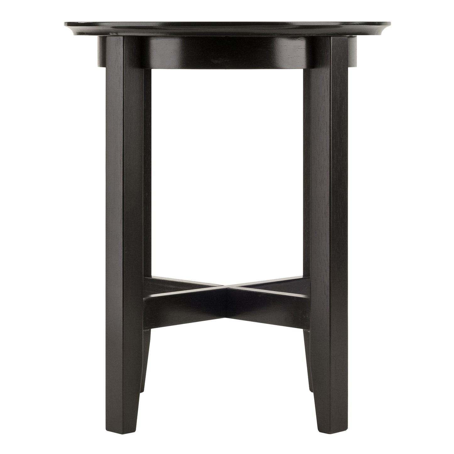 Toby Round Accent End Table; Espresso