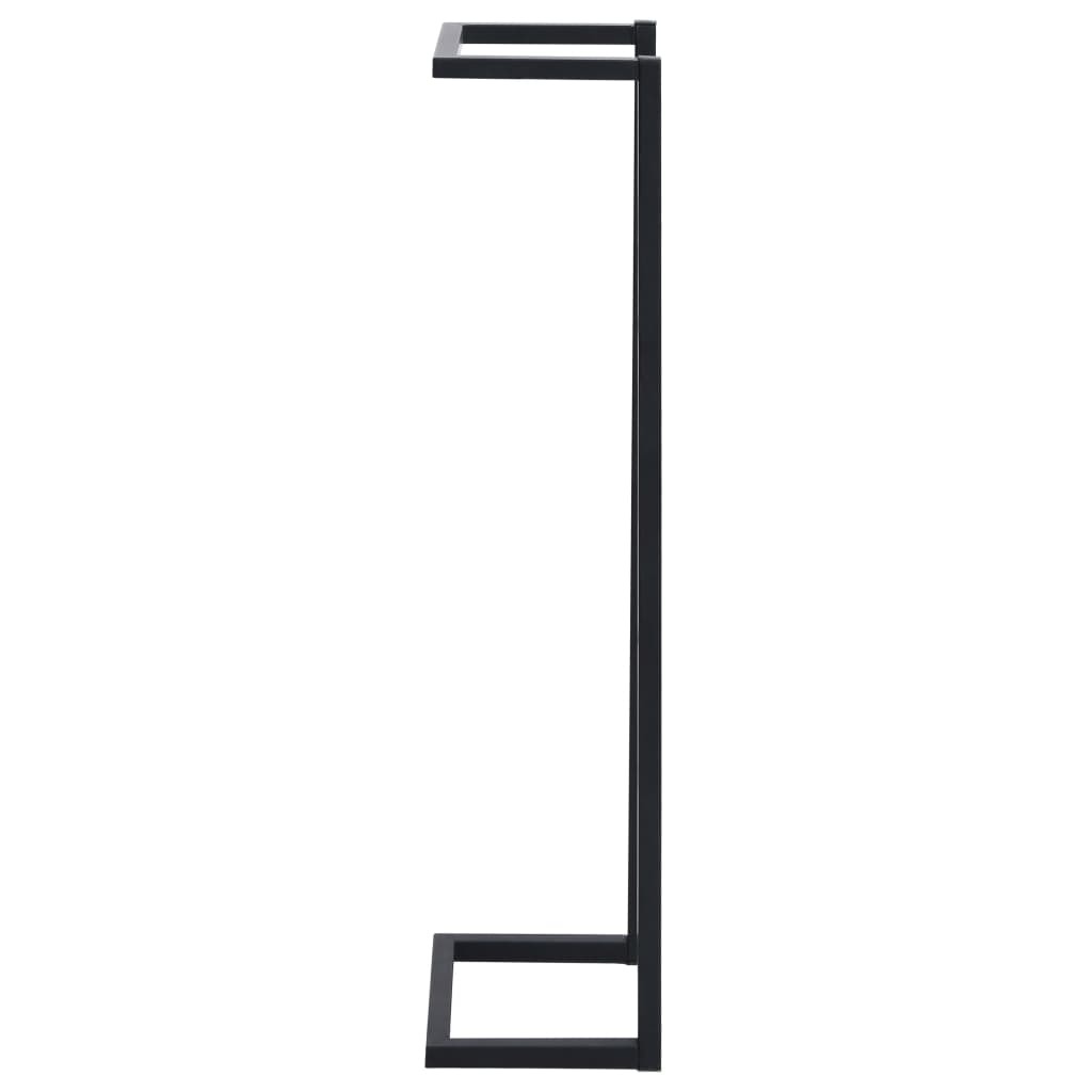 vidaXL Towel Rack Black 9.8"x7.9"x37.4" Iron