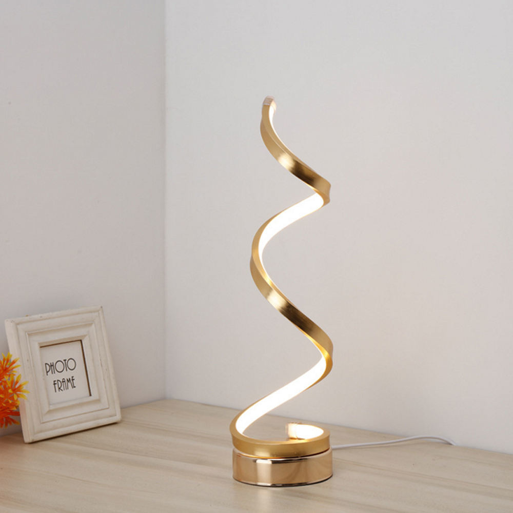 Nordic Style Acrylic Decorative Lamp LED Spiral Table Lamp Simple Modern Personality Art Net Red Table Lamp